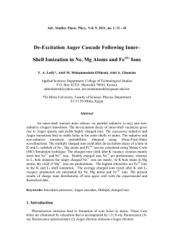De-Excitation Auger Cascade Following Inner
