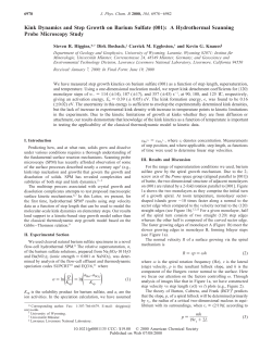 Kink Dynamics and Step Growth on Barium Sulfate (001): A