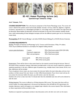 BI-421 Human Physiology lecture (WI)