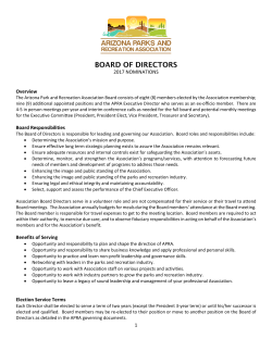 apra board service packet - Arizona Parks and Recreation Association