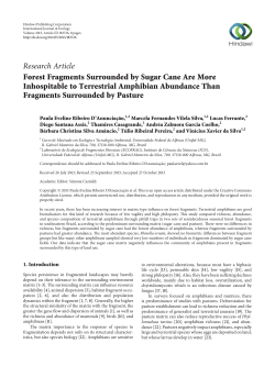 Forest Fragments Surrounded by Sugar Cane Are More Inhospitable