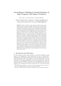 Non-Leftmost Unfolding in Partial Evaluation of Logic Programs with