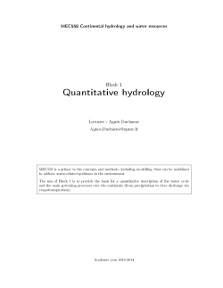 Quantitative hydrology