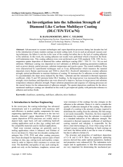 An Investigation into the Adhesion Strength of Diamond Like Carbon