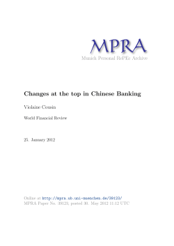 Changes at the top in Chinese Banking