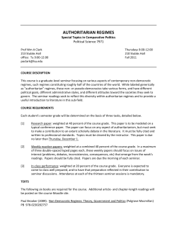 authoritarian regimes - Louisiana State University