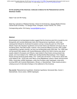 On The Peopling Of The Americas: Molecular Evidence For