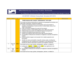 US HISTORY II (Weekly Pacing Guide- Semester) 2015