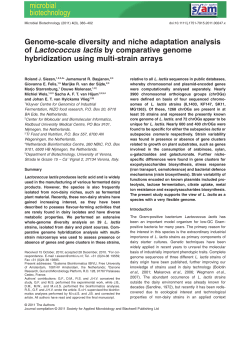 Genomescale diversity and niche adaptation analysis of