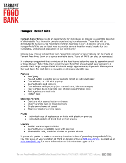 Hunger-Relief Kits - Tarrant Area Food Bank