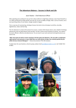 The Adventure Balance – Success in Work and Life