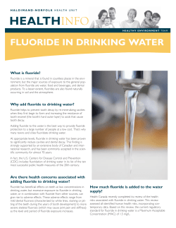 Flouride in Drinking Water - Haldimand