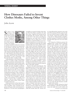 How Dinosaurs Failed to Invent Clothes Moths, Among Other Things