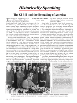 Historically Speaking The GI Bill and the Remaking of America