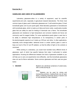 Uses of glasswares File