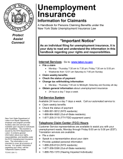 NYS Unemployment Insurance Claimant Handbook