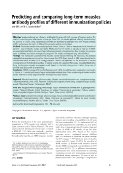 Predicting and comparing long-term measles antibody profiles of