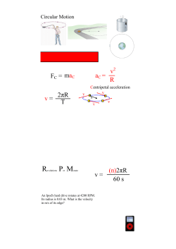 FC = maC v = 2&pi;R T (n)2&pi;R 60 s v =