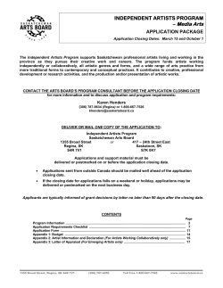 Media Arts - Saskatchewan Arts Board