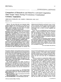 Comparison of Hemochron and HemoTec activated