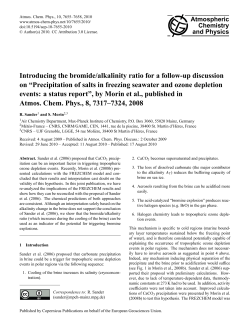 Introducing the bromide/alkalinity ratio for a follow