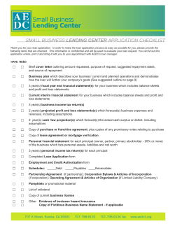AEDC Commercial Loan General Application