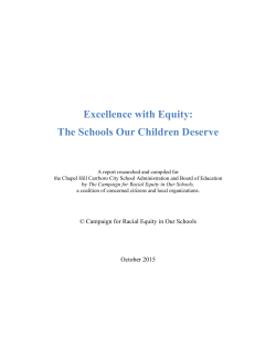 Excellence with Equity: The Schools Our Children