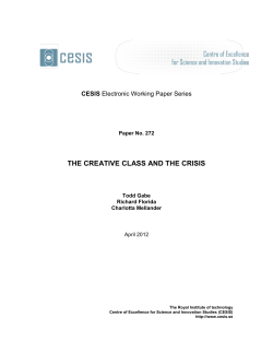 the creative class and the crisis