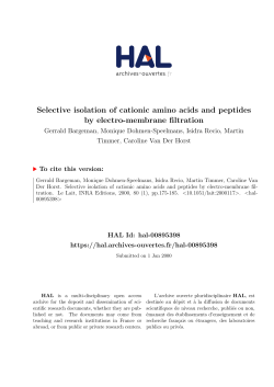 Selective isolation of cationic amino acids and peptides by