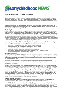 Back-to-Basics &mdash; Play in Early Childhood
