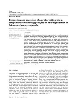 Expression and secretion of a prokaryotic protein streptokinase