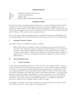 March 2016 Committee Meeting Issues Memo