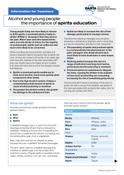 Alcohol and young people: the importance of spirits education