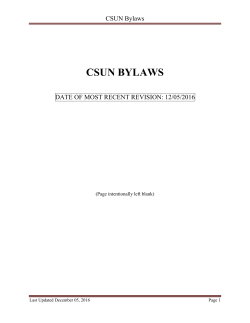 CSUN Bylaws - University of Nevada, Las Vegas
