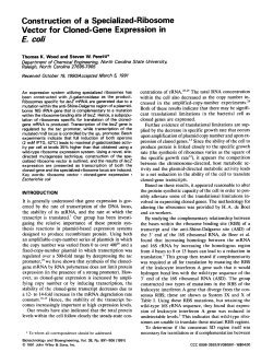 Construction of a specialized-ribosome vector or cloned