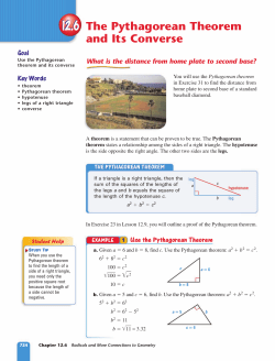 The Pythagorean Theorem and Its Converse
