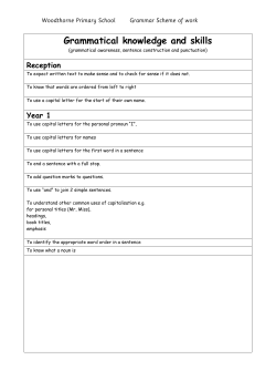 Progression in Grammar Y1 – Y6
