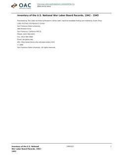 US National War Labor Board Records
