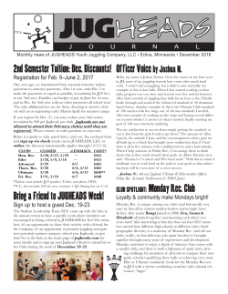 Dec 2016 - JUGHEADS Youth Juggling Company