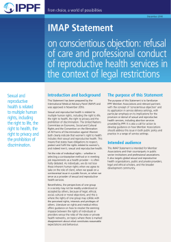 IMAP Statement on conscientious objection