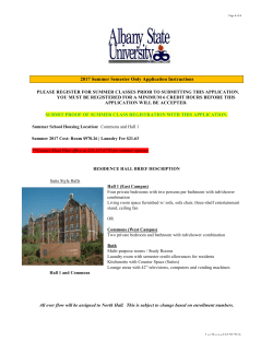 2017 Summer Semester Only Application Instructions