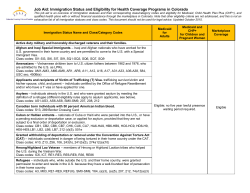 Job Aid: Immigration Status and Eligibility for Health Coverage