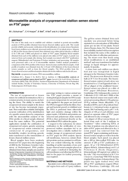 Microsatellite analysis of cryopreserved stallion semen stored on