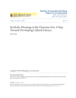 Symbolic Meanings in the Ghanaian Arts