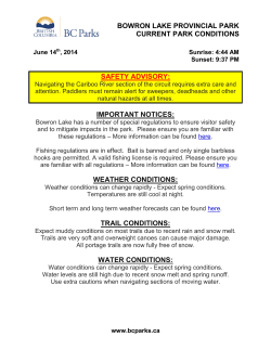 bowron lake provincial park current park conditions safety advisory