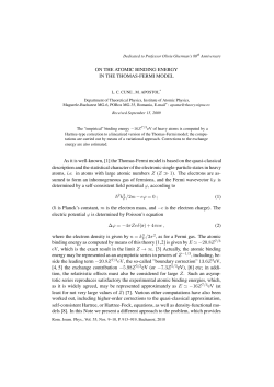 On the atomic binding energy in the Thomas