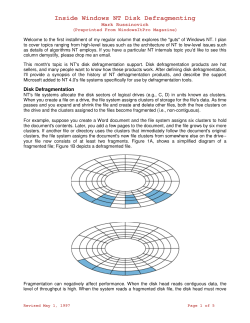Inside Windows NT Disk Defragmenting
