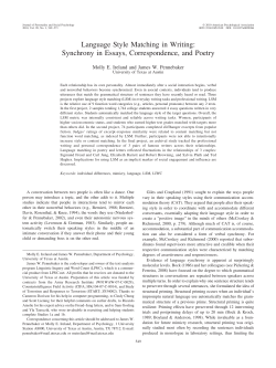 Language Style Matching in Writing: Synchrony in Essays