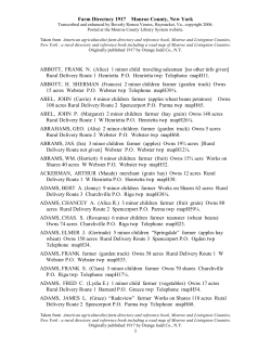 Farm Directory 1917 Monroe County, New York 1 ABBOTT, FRANK