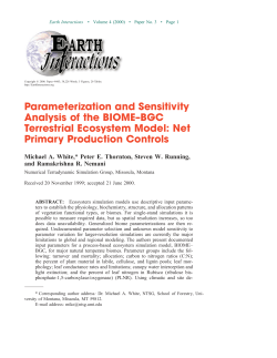 Parameterization and Sensitivity Analysis of the BIOME&ndash;BGC